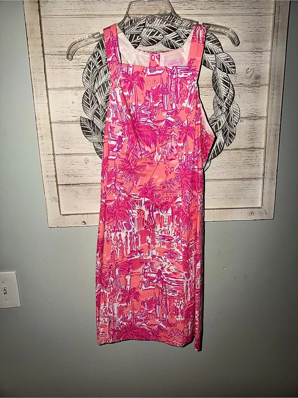 Lilly Pulitzer Pink Tropical Print Midi Dress Size 6